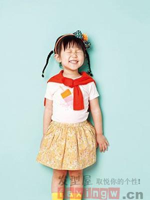 幼兒麻花辮兩個圖片 甜美公主的氣息